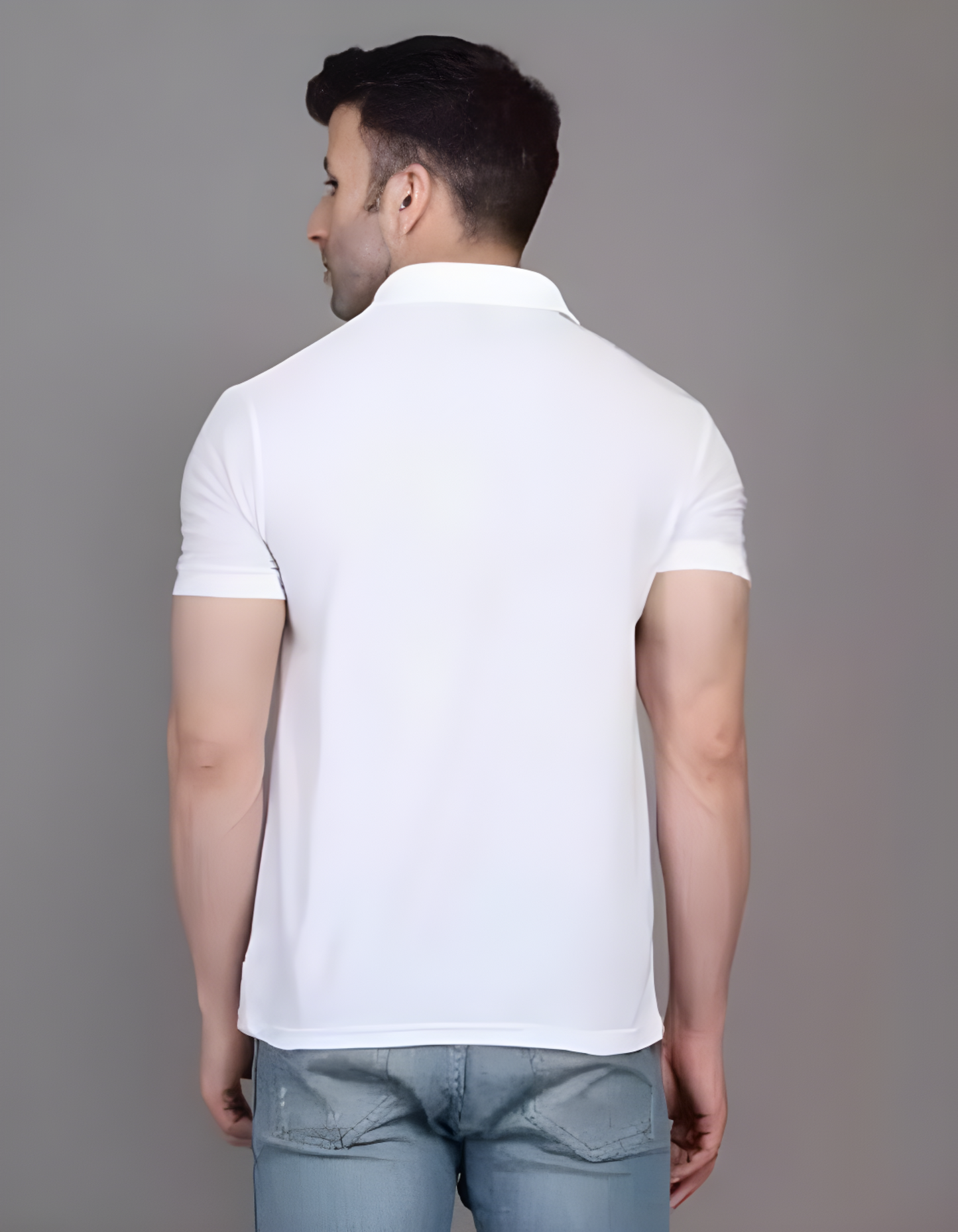 Men's Cotton Plain Polo T-Shirt - White